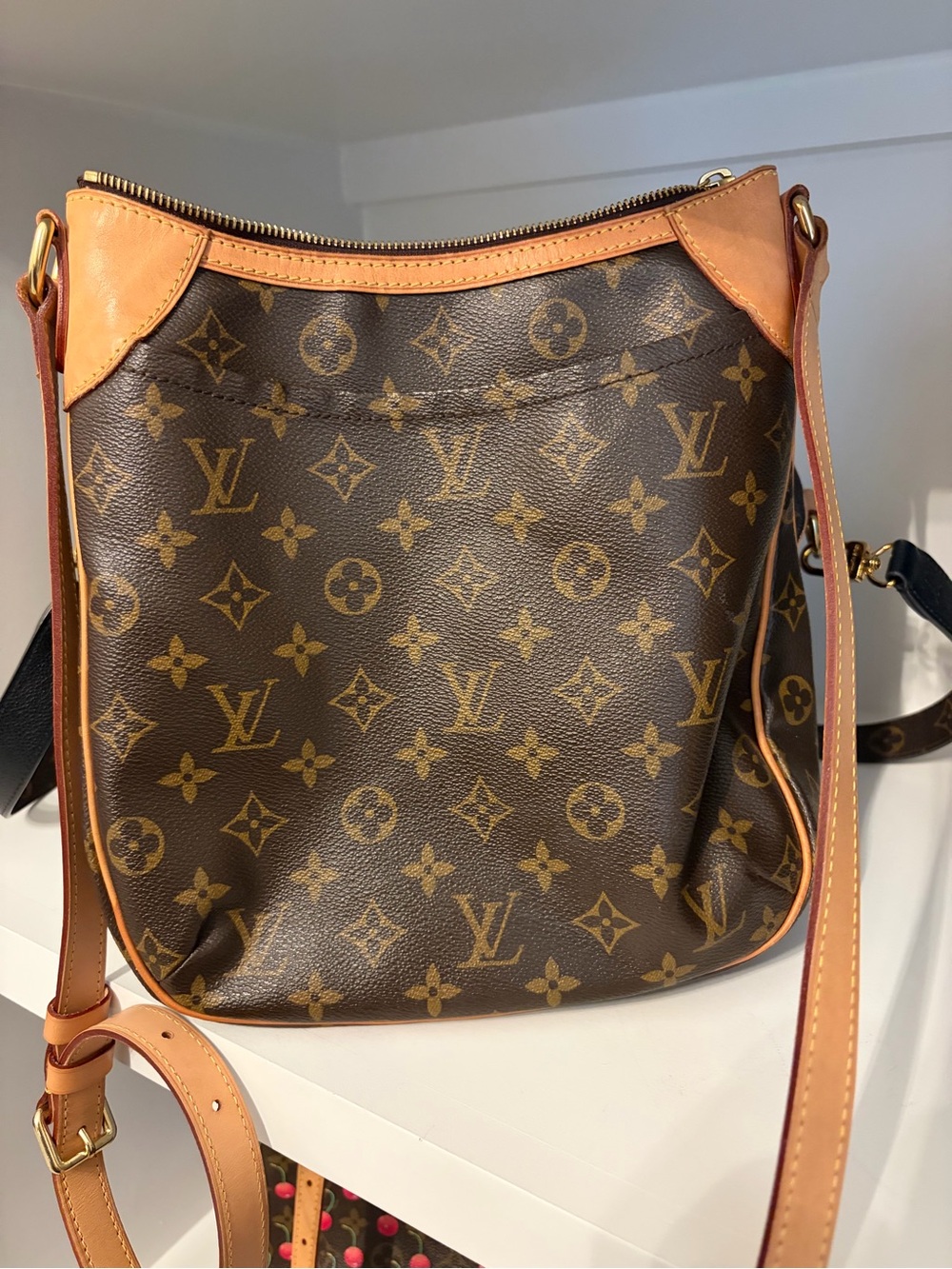 Louis Vuitton Brown Monogram Crossbody Bag.Monogram Odeon pm